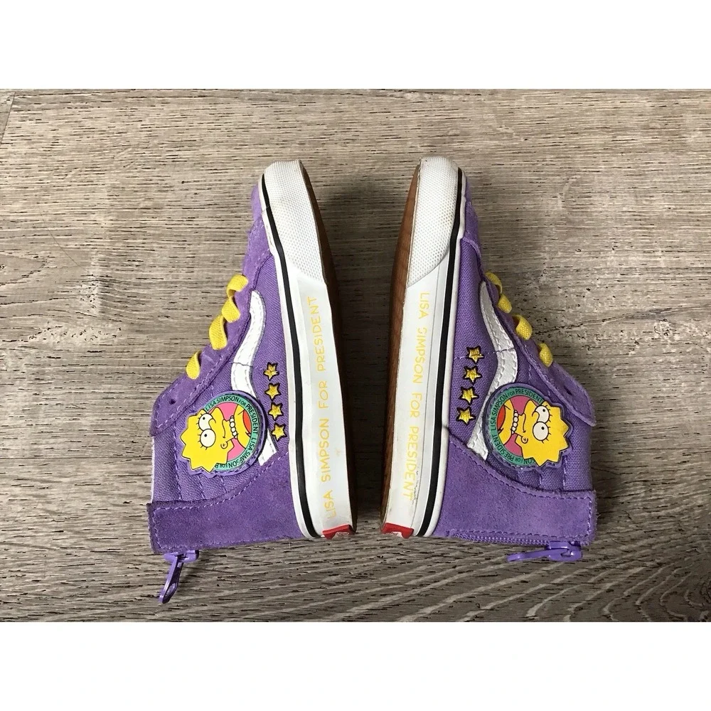 Vans The Simpsons Toddler Size 6.5 Lisa For President Sk8Hi Sneaker Shoes